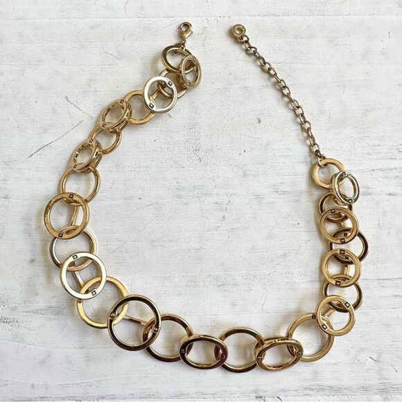 Anne Klein gold tone circle link necklace - Picture 9 of 9